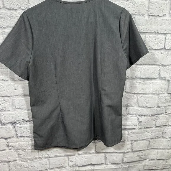Figs Grey Short Sleeve Scrub Top Technical Collection Size Medium - Picture 6 of 8